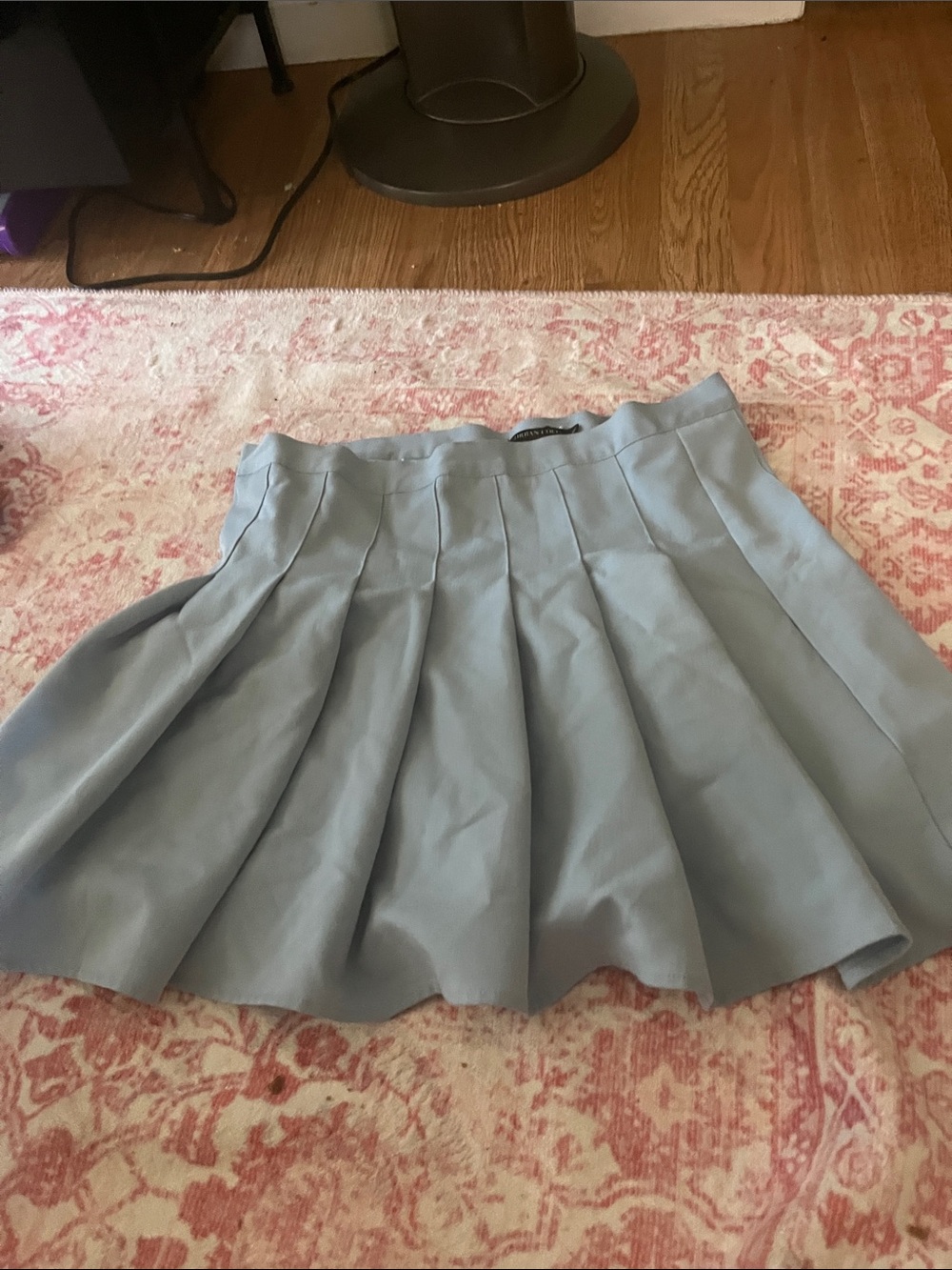 Light Blue Pleated Circle Skirt - Women's Skater Skirt